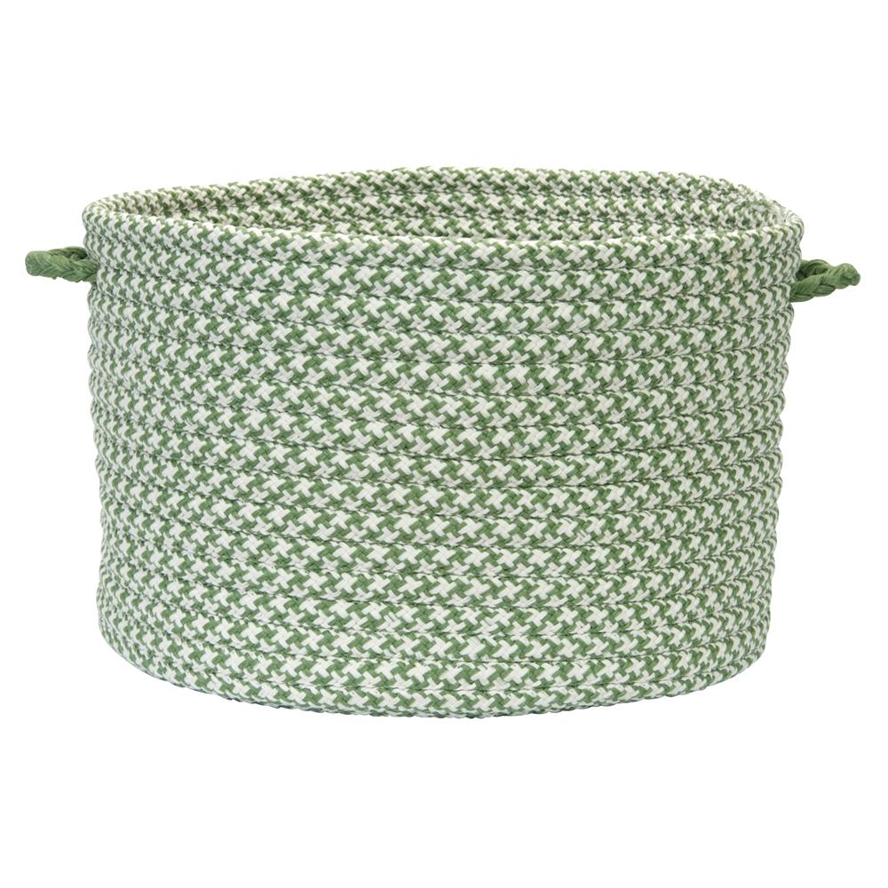 Colonial Mills OT68A014X010 Outdoor Houndstooth Tweed- Leaf Green 14"x10" Utility Basket
